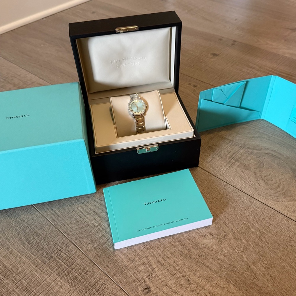 Tiffany & Co. Gold Bracelet Watch with Tiffany Blue Dial